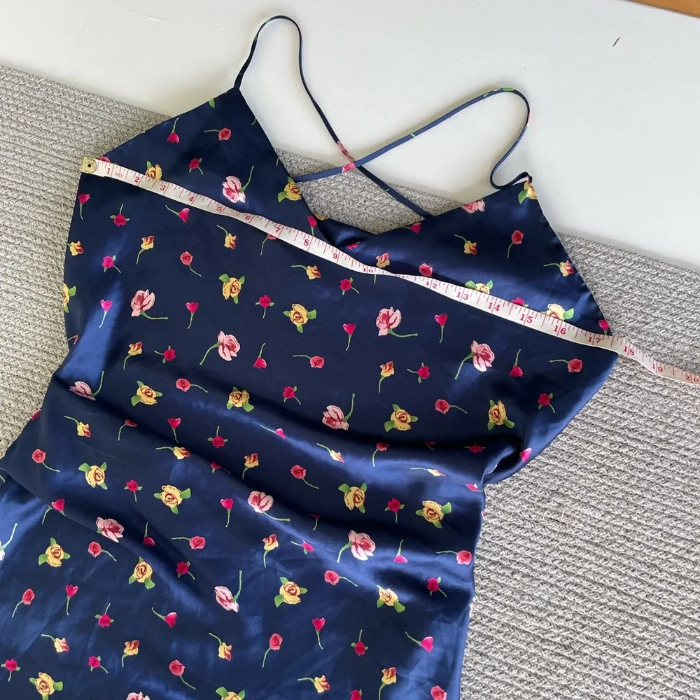 Victoria’s Secret Navy Floral Strappy Backless Slip Dress Size Small